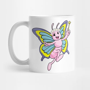 Butterfly with a magic wand and wreath of flowers Mug